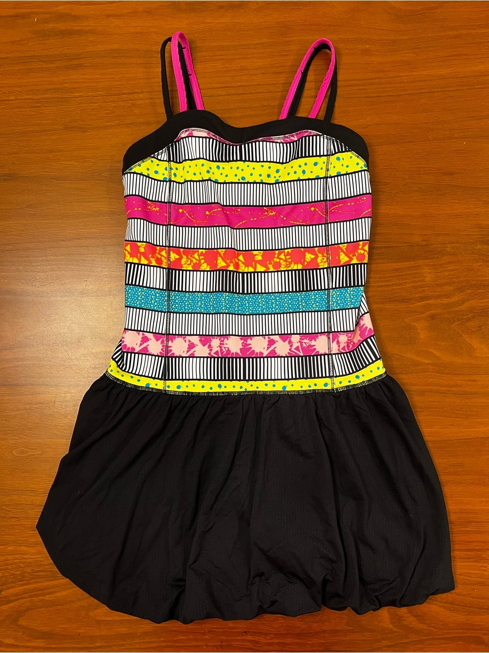 Ivivva by Lululemon Girls Swim Dress Multicolor stripes Geométric Tankini